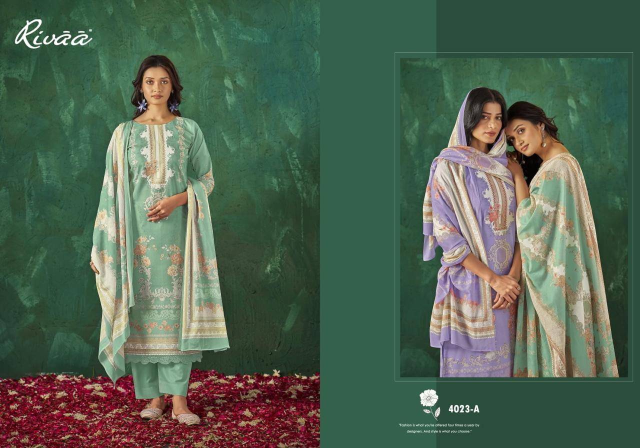SABAA Vol - 5 By Rivaa 4022 Series Beautiful Pakistani Suits Colorful Stylish Fancy Casual Wear Lawn Digital Print Dresses At Wholesale Price